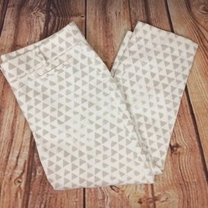 Loft “The Riviera Pant” White Tan Triangle Pant